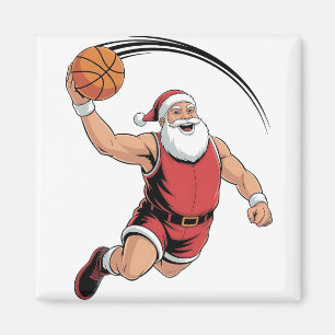 Weihnachten Basketball spielen Weihnachtsmann Spor Magnet