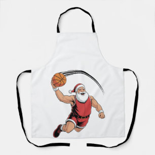 Weihnachten Basketball spielen Weihnachtsmann Spor Schürze