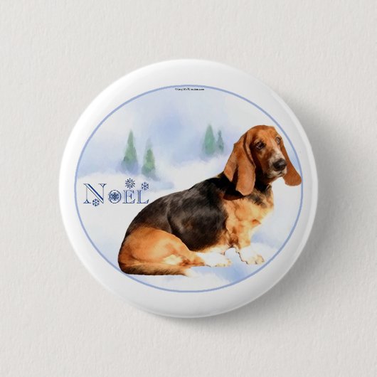 Weihnachten-Basset-Hosting-Taste Button (Vorderseite)