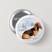 Weihnachten-Basset-Hosting-Taste Button (Vorne & Hinten)