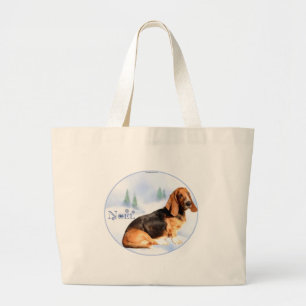 Weihnachten Basset Hound Bag Jumbo Stoffbeutel