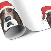 WEIHNACHTEN BASSET HOUND GESCHENKPAPIER (Rolleneckpunkt)