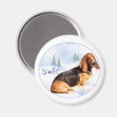 Weihnachten Basset Hound Magnet (Vorderseite/Rückseite)