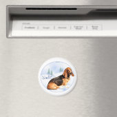 Weihnachten Basset Hound Magnet (In Situ (Geschirrspüler))