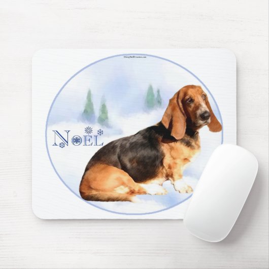 Weihnachten Basset Hound Mousepad (Mit Mouse)