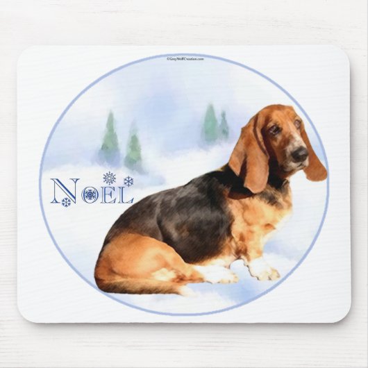 Weihnachten Basset Hound Mousepad (Vorne)
