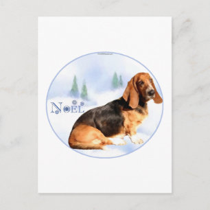 Weihnachten Basset Hound Postkarte