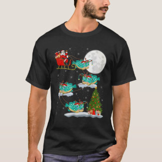 Weihnachten Baum Lights Funny Riding Angelo Fisch  T-Shirt