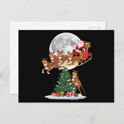 Weihnachten Baum Lights Funny Santa Riding Cheetah (Vorne/Hinten)