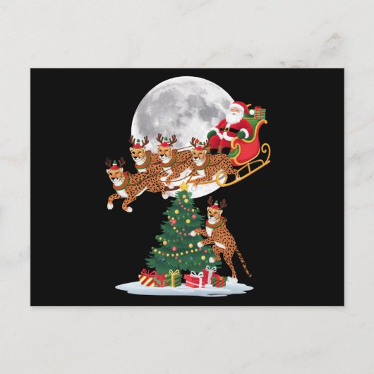 Weihnachten Baum Lights Funny Santa Riding Cheetah (Vorderseite)