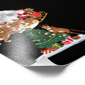 Weihnachten Baum Lights Funny Santa Riding Cheetah Fotodruck (Ecke)
