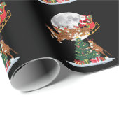 Weihnachten Baum Lights Funny Santa Riding Cheetah Geschenkpapier (Rolleneckpunkt)