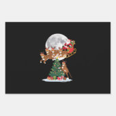 Weihnachten Baum Lights Funny Santa Riding Cheetah Geschenkpapier Set (Vorderseite)