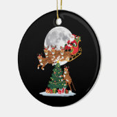 Weihnachten Baum Lights Funny Santa Riding Cheetah Keramik Ornament (Links)