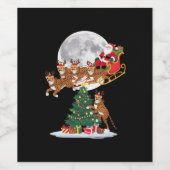 Weihnachten Baum Lights Funny Santa Riding Cheetah Weinetikett (Einzelnes Label)