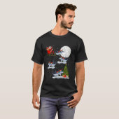 Weihnachten Baum Lights Funny Santa Riding Hai Chr T-Shirt (Vorne ganz)