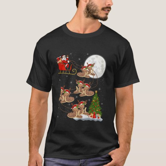 Weihnachten Baum Lights Funny Santa Riding Schlang T-Shirt (Vorderseite)