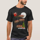 Weihnachten Baum Lights Funny Santa Riding Wombat T-Shirt (Vorderseite)