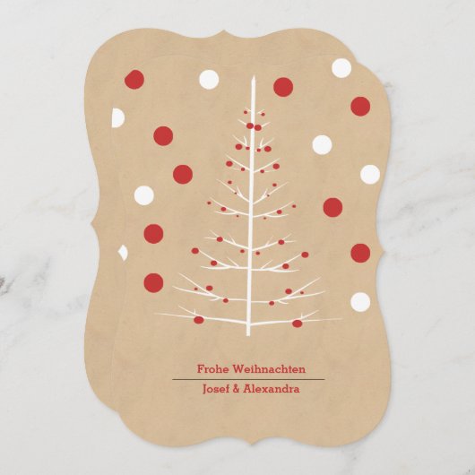 Weihnachten Baum mit Red Baubles - Frohe Weihnacht (Vorne/Hinten)