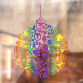 Weihnachten - Bäume - Ball mit Weihnachtsbildern 1 Fensteraufkleber (Blatt 2)