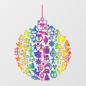 Weihnachten - Bäume - Ball mit Weihnachtsbildern 1 Fensteraufkleber (Blatt)