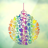 Weihnachten - Bäume - Ball mit Weihnachtsbildern 1 Fensteraufkleber (Blatt 3)