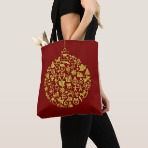 Weihnachten - Bäume - Ball mit Weihnachtsbildern 2 Tasche