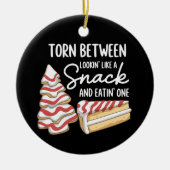 Weihnachten-Bäume-Kuchen-Torte zwischen "Looking" Keramik Ornament (Vorne)