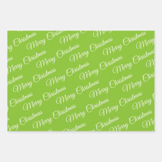 Weihnachten, Bäume, Schneeflocken Urlaub Grün Geschenkpapier Set (Vorderseite 2)