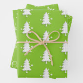 Weihnachten, Bäume, Schneeflocken Urlaub Grün Geschenkpapier Set (Beispiel)