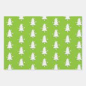 Weihnachten, Bäume, Schneeflocken Urlaub Grün Geschenkpapier Set (Vorderseite)