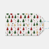 Weihnachten Baummuster rot, grün & Gold Geschenkanhänger (Vorderseite (Horizontal))