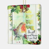Weihnachten "Be Still and Know" Bibel Verse Keramikornament (Links)