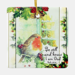 Weihnachten "Be Still and Know" Bibel Verse Keramikornament
