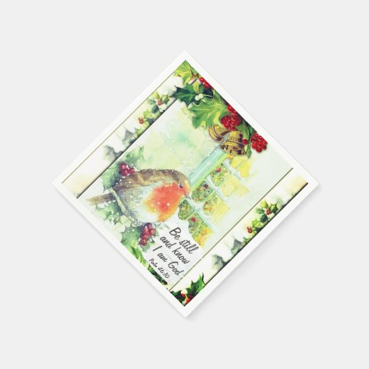 Weihnachten "Be Still and Know" Bibel Verse Serviette (Ecke)