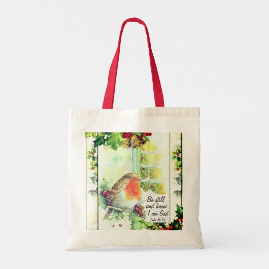 Weihnachten "Be Still and Know" Bibel Verse Tragetasche (Rückseite)