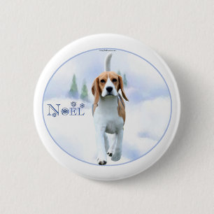 Weihnachten-Beagle-Knopf Button