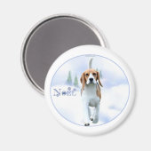 Weihnachten Beagle Magnet (Vorderseite/Rückseite)