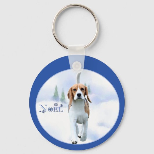 Weihnachten Beagle Schlüsselanhänger (Vorderseite)