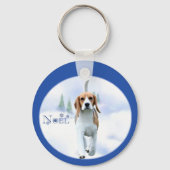 Weihnachten Beagle Schlüsselanhänger (Rückseite)