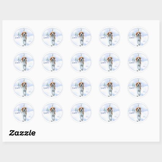 Weihnachten Beagle Stickers (Blatt)