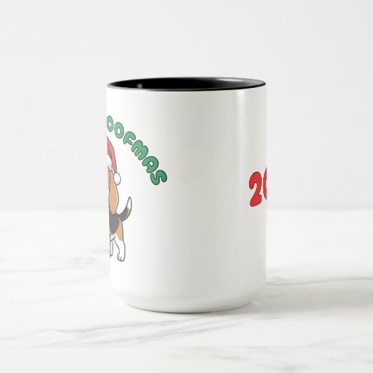 Weihnachten Beagle Tasse: Frohe Weihnachten Tasse (Zentrum)