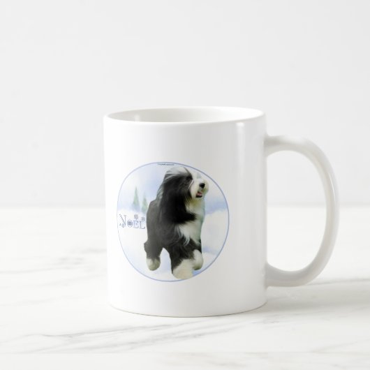 Weihnachten Bearded Collie Kaffeetasse (Rechts)