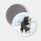 Weihnachten Bearded Collie Magnet (Vorderseite/Rückseite)