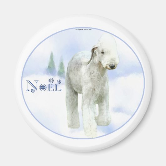 Weihnachten Bedlington Terrier Magnet (Vorne)