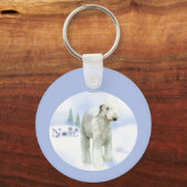 Weihnachten Bedlington Terrier Schlüsselanhänger (Vorderseite)