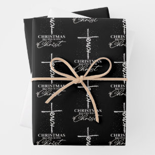 Weihnachten Beginnen mit Christus Jesus Kreuz Chri Geschenkpapier Set