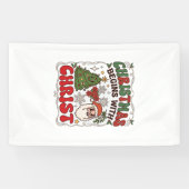 Weihnachten Beginnt Christus Weihnachtsmann Baum S Banner (Horizontal)