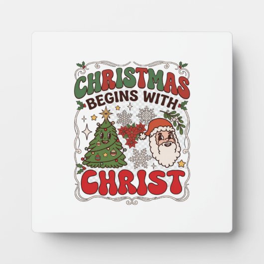 Weihnachten Beginnt Christus Weihnachtsmann Baum S Fotoplatte (Vorderseite)
