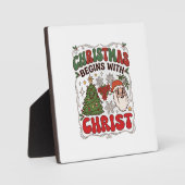 Weihnachten Beginnt Christus Weihnachtsmann Baum S Fotoplatte (Vorderseite)
